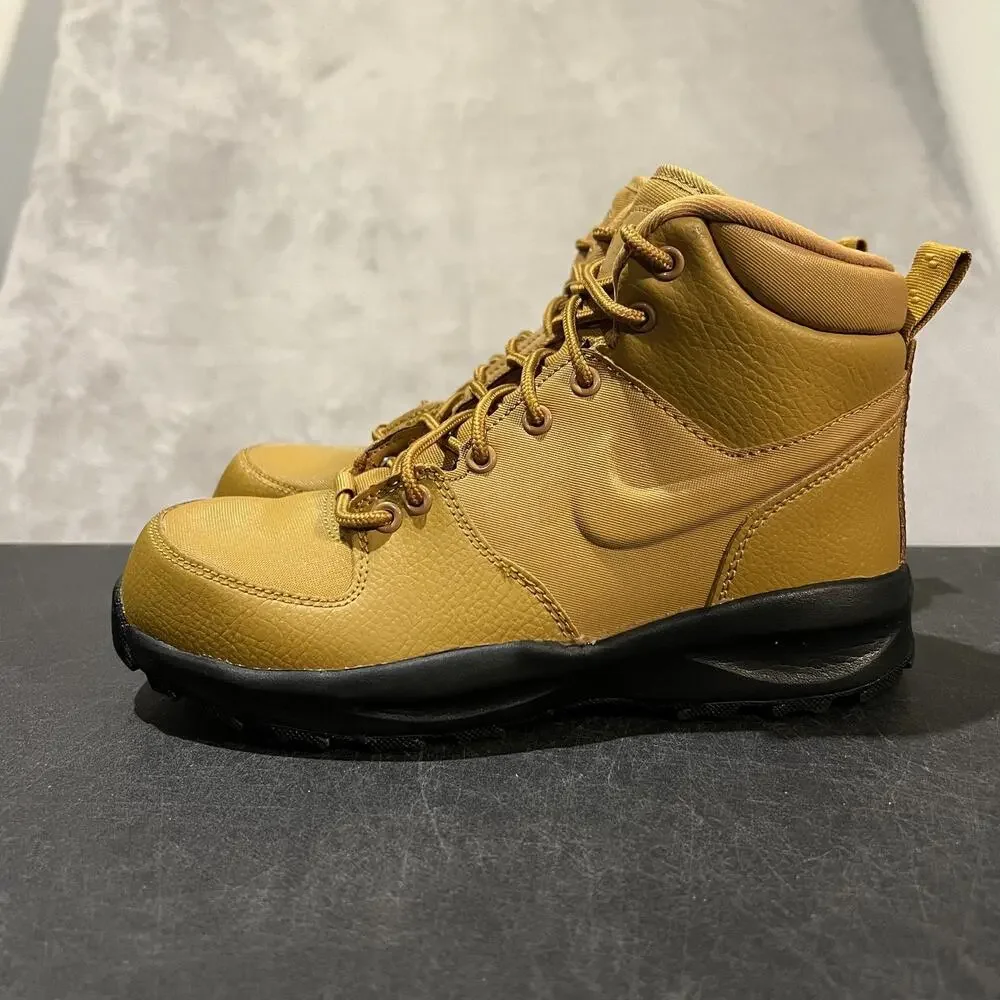 Nike Boots Youth Size 5Y Wheat Black Manoa LTR Leather Hiking Trail BQ5372-700